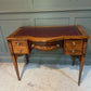 Vintage Desk /Writing Desk Red Leather Top Inlaid Rosewood Mid 1800’s