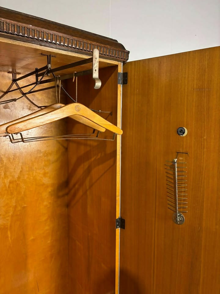 Vintage 1950's Oak Gents Wardrobe