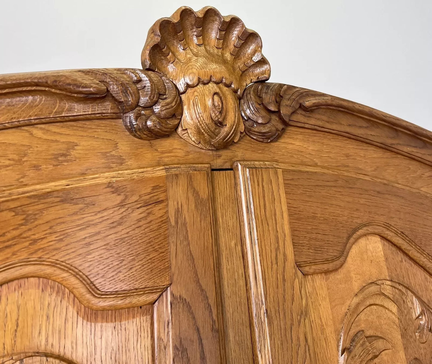 Wardrobe Vintage French Louis XVI Style Four Door Oak Carved Armoire LOT 4930