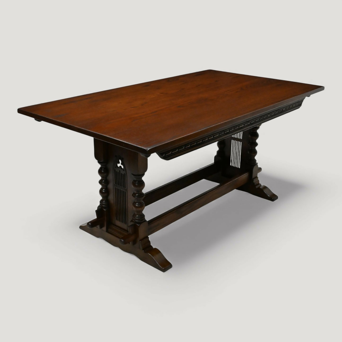 Old Charm Solid Oak Dining Table Gothic Refectory Tudor Brown FREE Delivery. SBR10992/0110E
