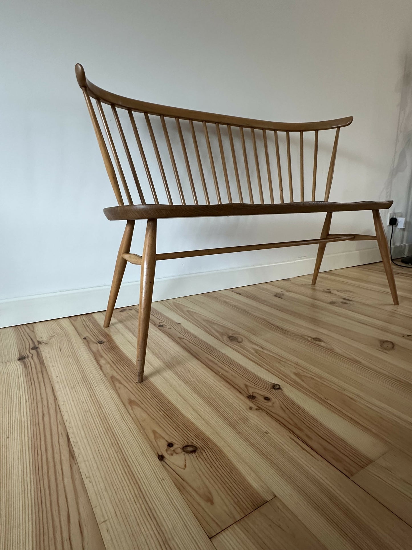 Vintage Ercol Love Seat Model 450 Ercol Natural Finish Elm