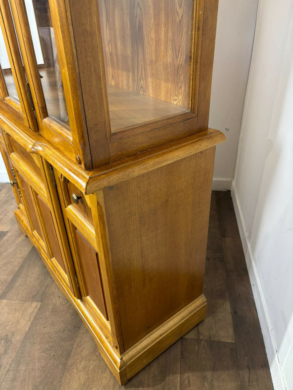 Contemporary Oak Glazed Display Cabinet