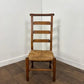 Antique Beech Rush Seat Prayer Chair