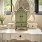 French-Style Miniature Armoire Jewellery Cabinet, Trinket Keepsake Box, Sage Green & Antique Gold