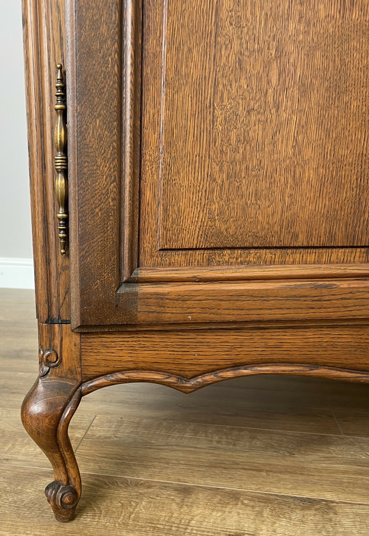 Wardrobe Vintage French Louis XVI Style Oak Four Door Carved Armoire LOT 6113