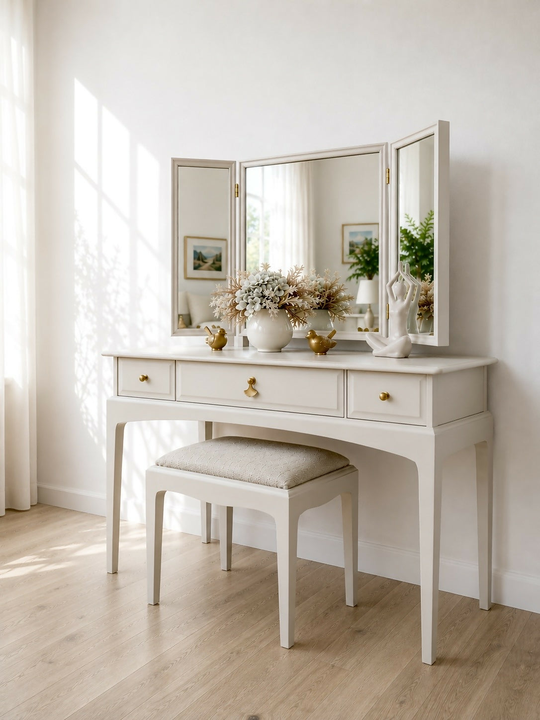 Stag Minstrel Dressing Table Console Table Retro Vintage Stool