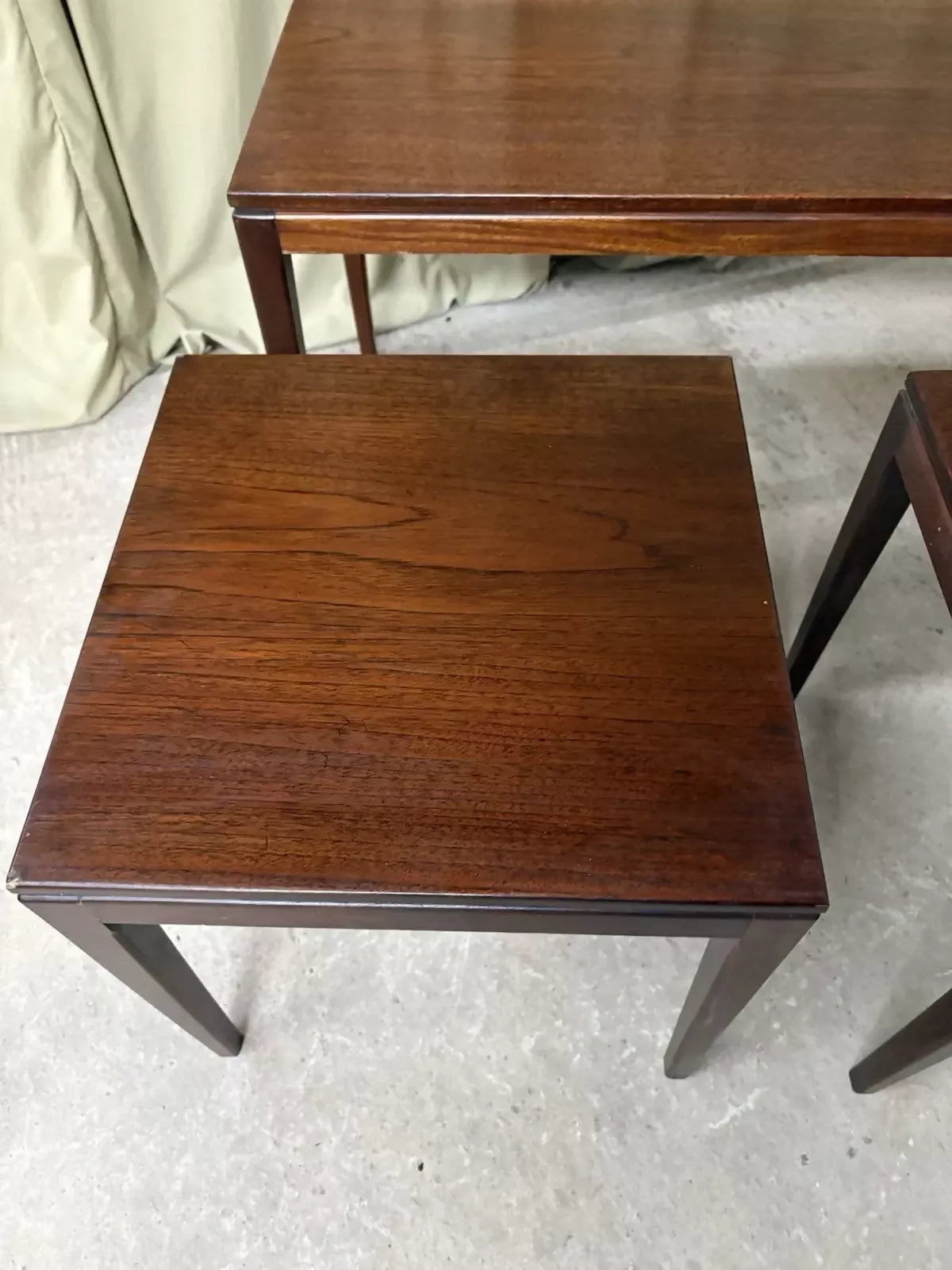 Vintage Mid Century Teak Nest Of Side Tables Scandi Danish Style Retro R1019