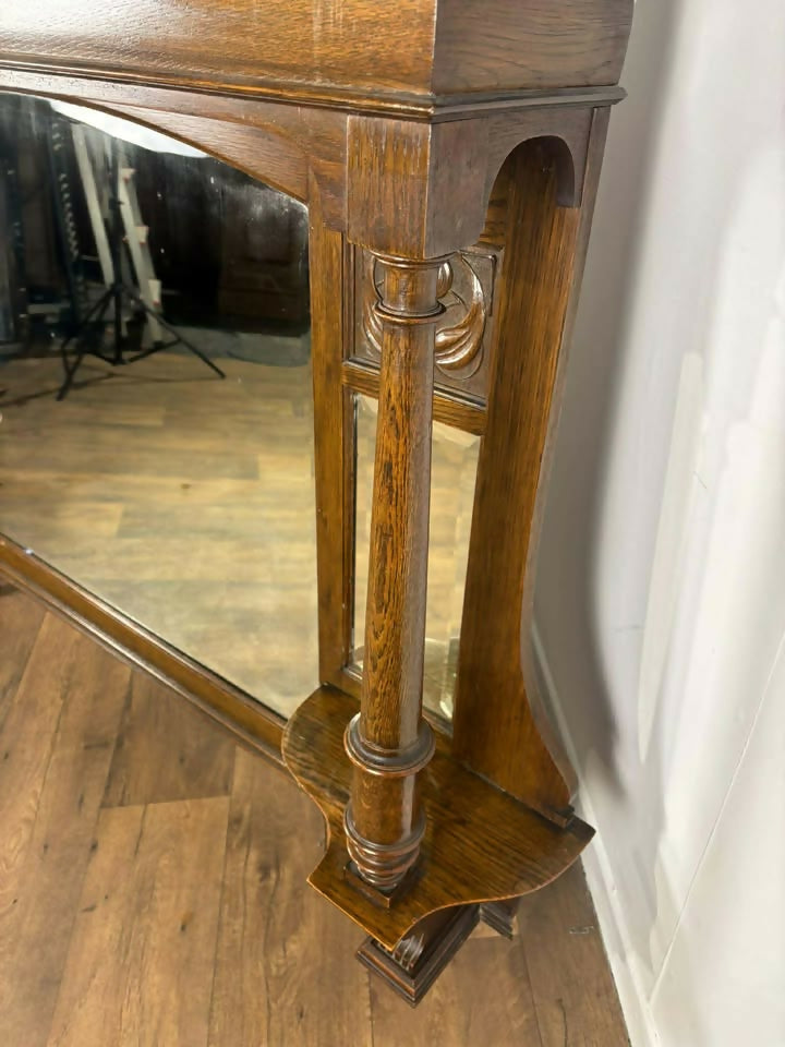 Art Nouveau Carved Sideboard Mirror