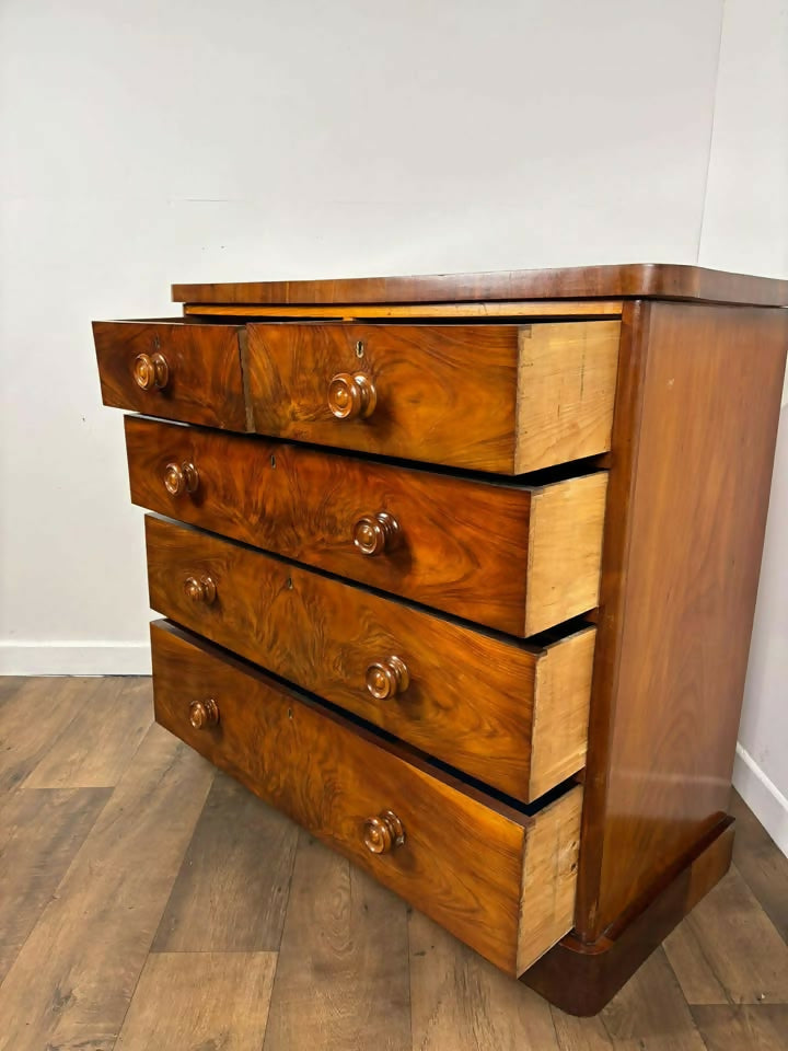 Victorian Flame Mahogany Chest of Drawers