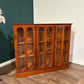 Contemporary Mahogany Glazed Three Door Glazed Bookcasev