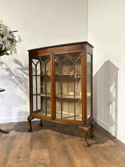 Vintage Bow Front Display Cabinet c