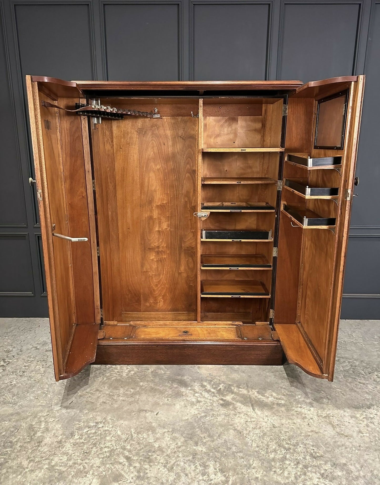 Vintage Mahogany Compactum Wardrobe, 1920s