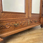 Wardrobe Antique French Oak Two Door Mirrored Carved Armoire Cabinet LOT 6153