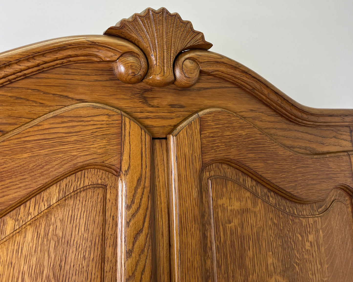 Wardrobe Vintage French Louis XVI Style Oak Two Door Carved Armoire LOT 6493