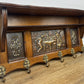 Coat Rack Vintage French Oak 6 Brass Hooks Wall Shelf Coat Hanger LOT 6552