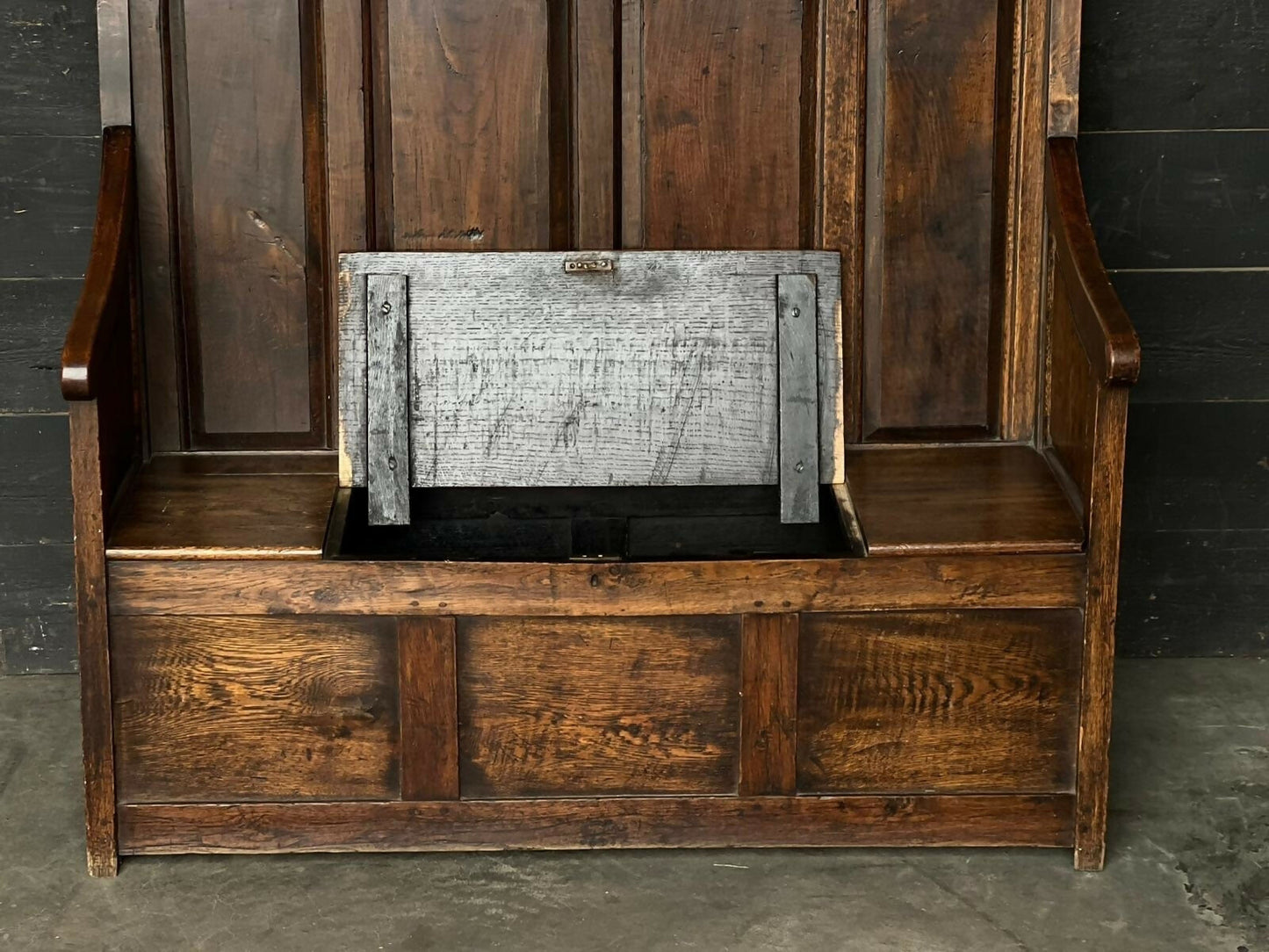 Antique Country Oak Bench, 1700s