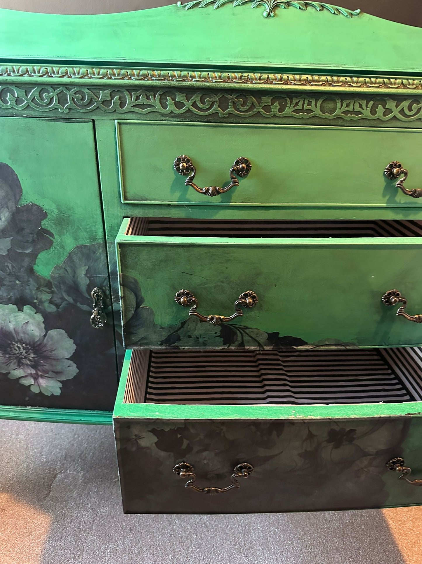 Vintage Green Sideboard