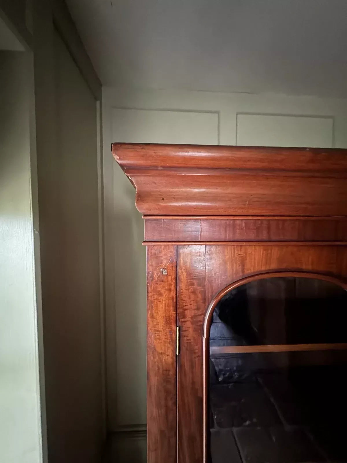 Vintage Victorian Mahogany Display China Bookcase Glazed Cabinet
