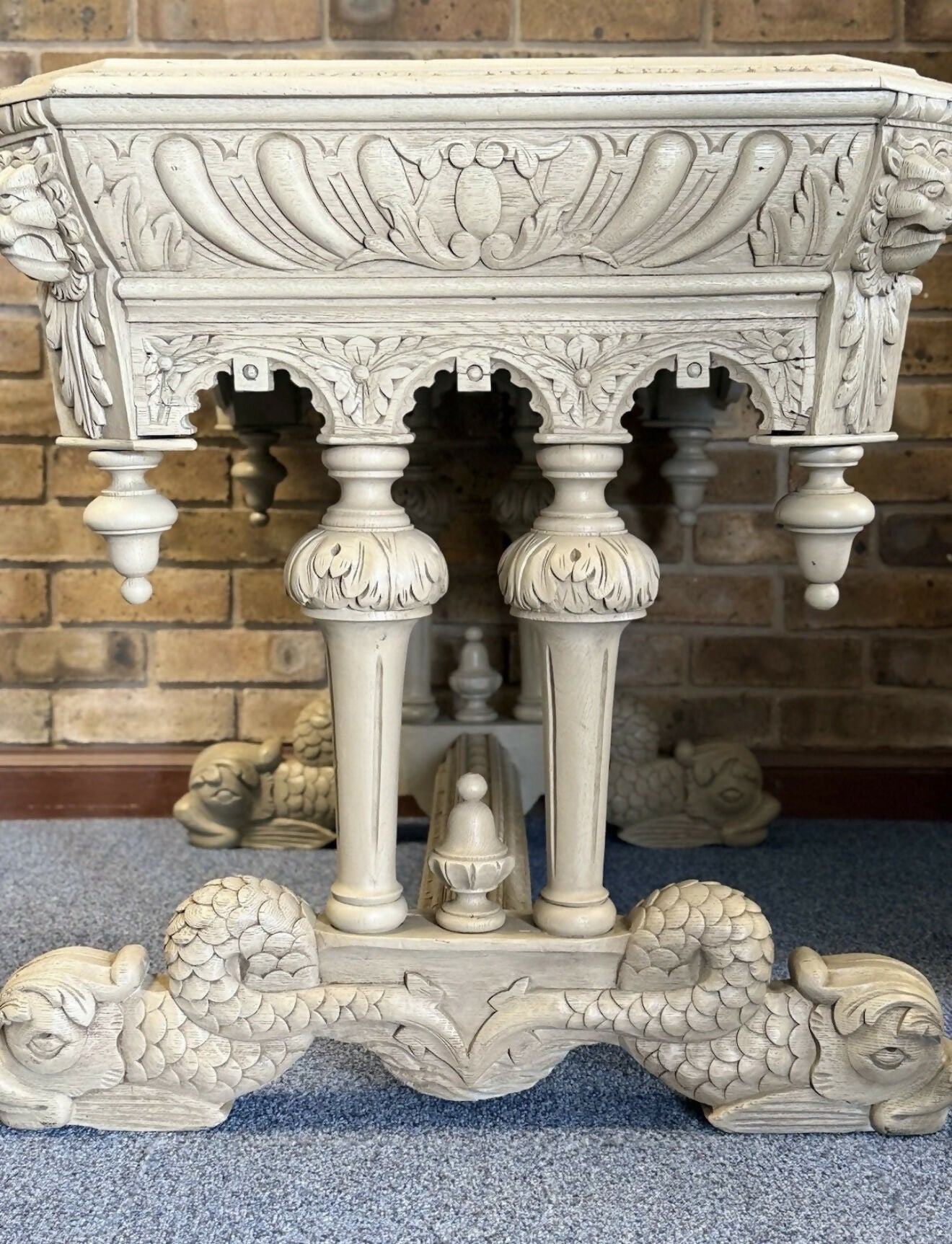 French Dolphin/ Library Table circa 1890