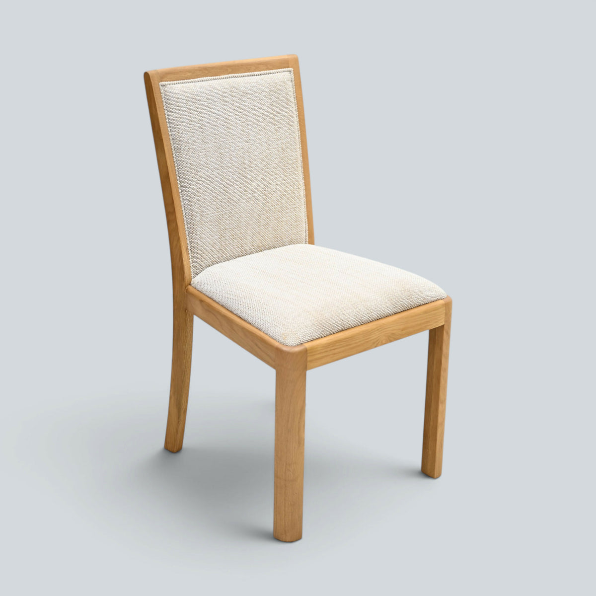 6 Oak Dining Chairs Beige Fleck Upholstery EXC Very Clean FREE UK Delivery*