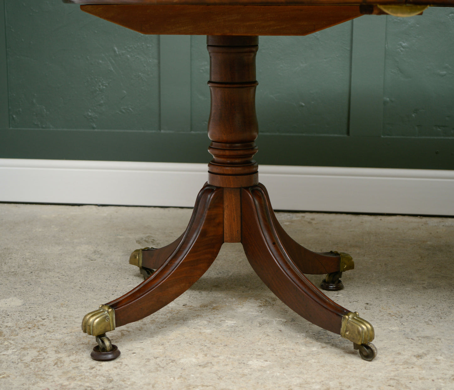 Regency Solid Mahogany Extending Dining Table with Leaf - Twin Pedestal - 194 cm