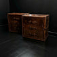 Leather luxury English bedside drawers - Handmade nightstands - Hand dyed bridle - Chestnut brown