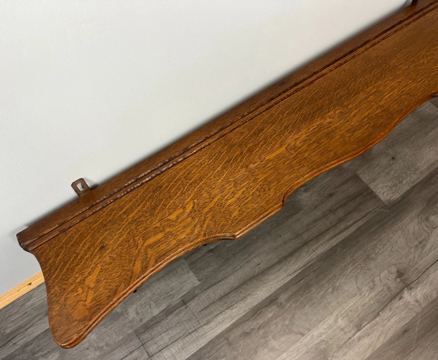Coat Rack Antique French Style Oak Wall Shelf 6 Hooks Carved Hall Stand LOT 3511
