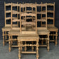 Set 6 Oak Farmhouse Dining Table