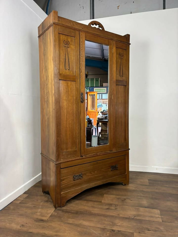 Edwardian Oak Wardrobe