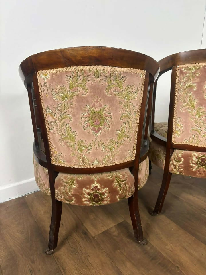 Edwardian Mahogany Inlaid Three Piece Salon Suite