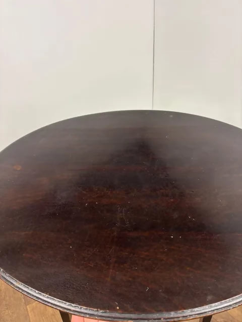 Vintage Stained Oak Side Table With Oval Top