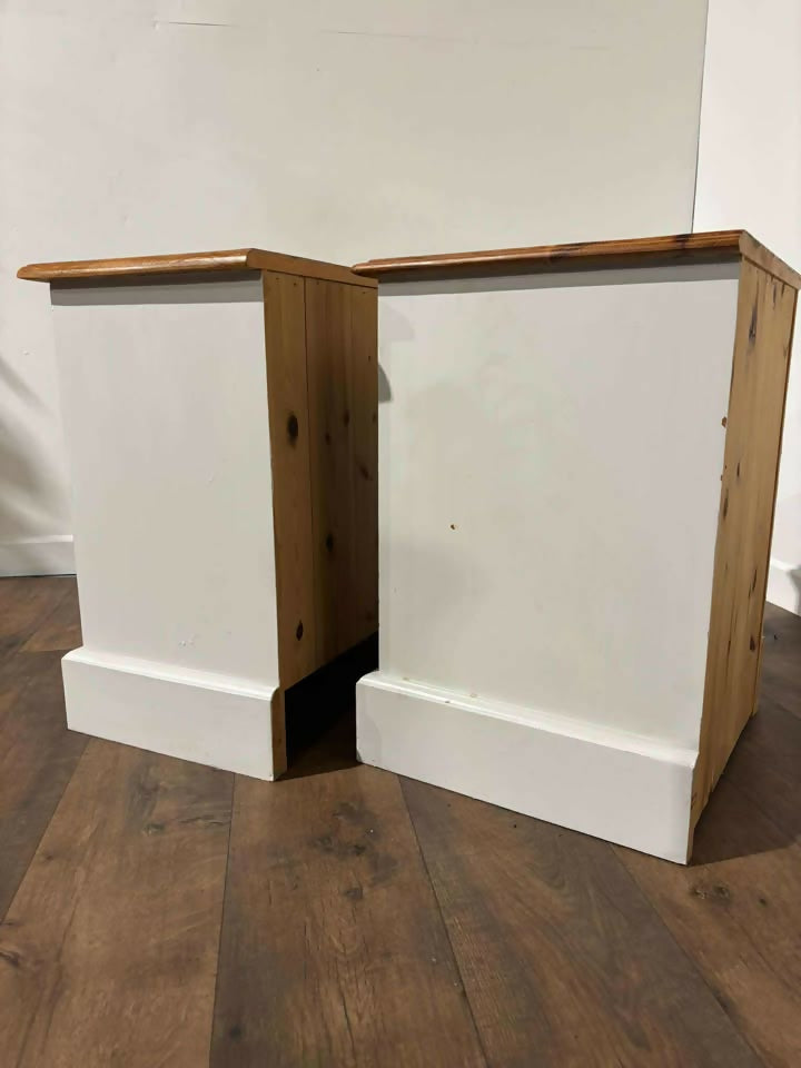 Pair Of Contemporary Painted Pine Bedside Cabinets