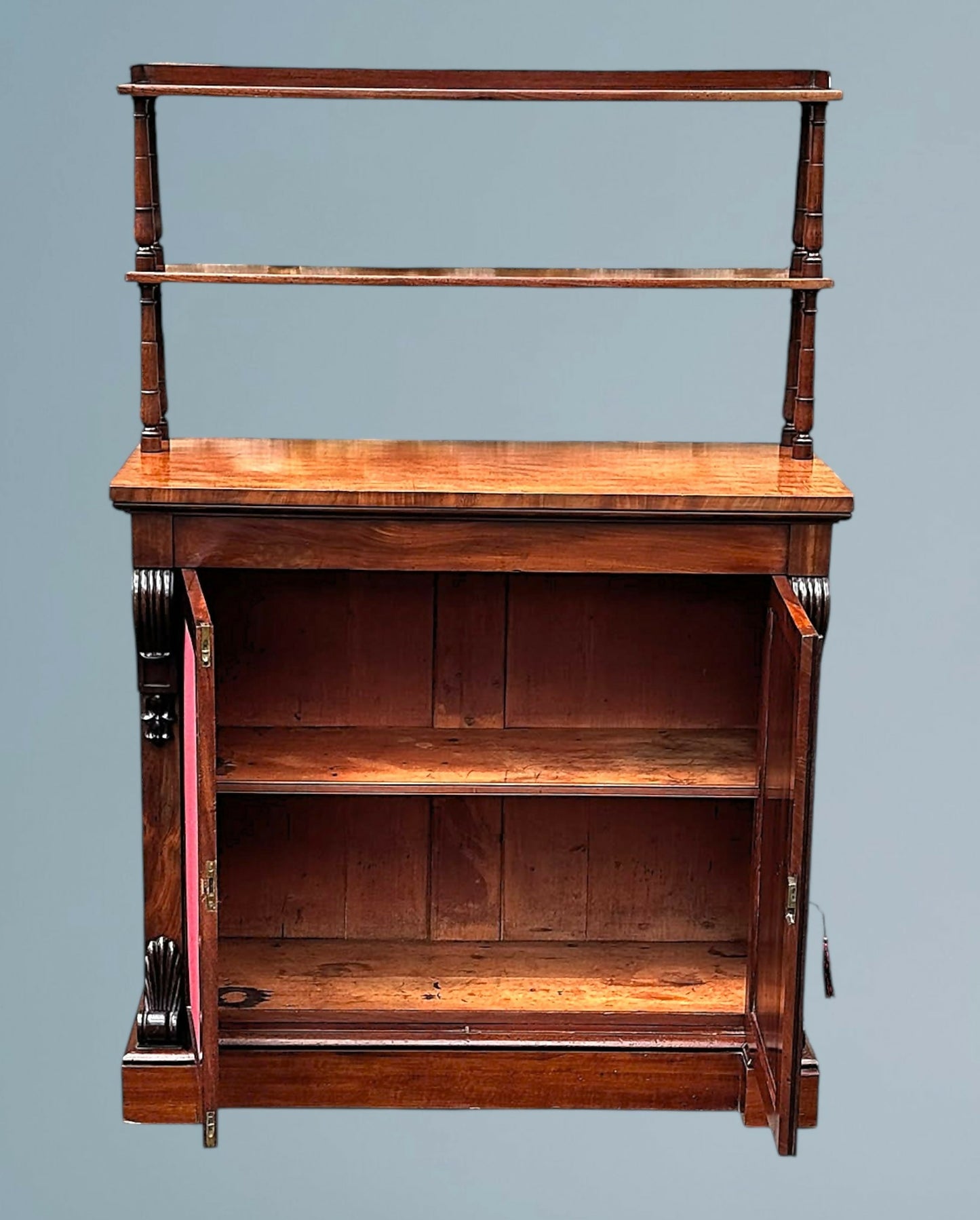 19th Century Victorian Figured Mahogany Two Door Chiffonier