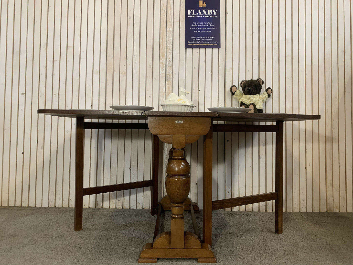 Vintage Drop Leaf Dining Table J. Heap & Co Solid Wood Extendable