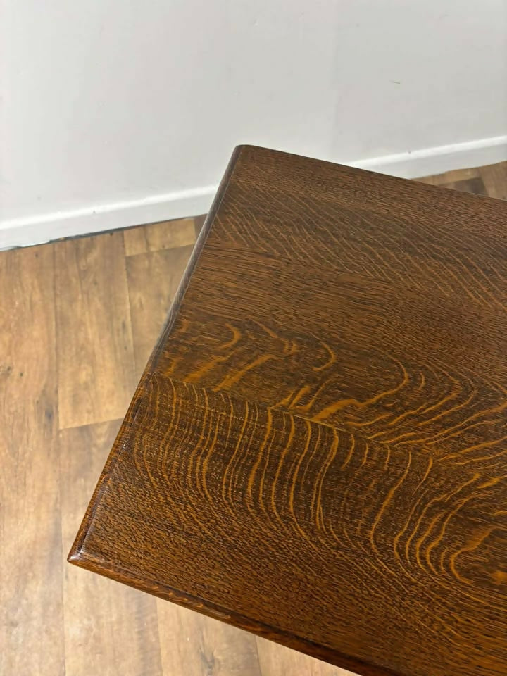Reproduction Oak Lowboy Console Table