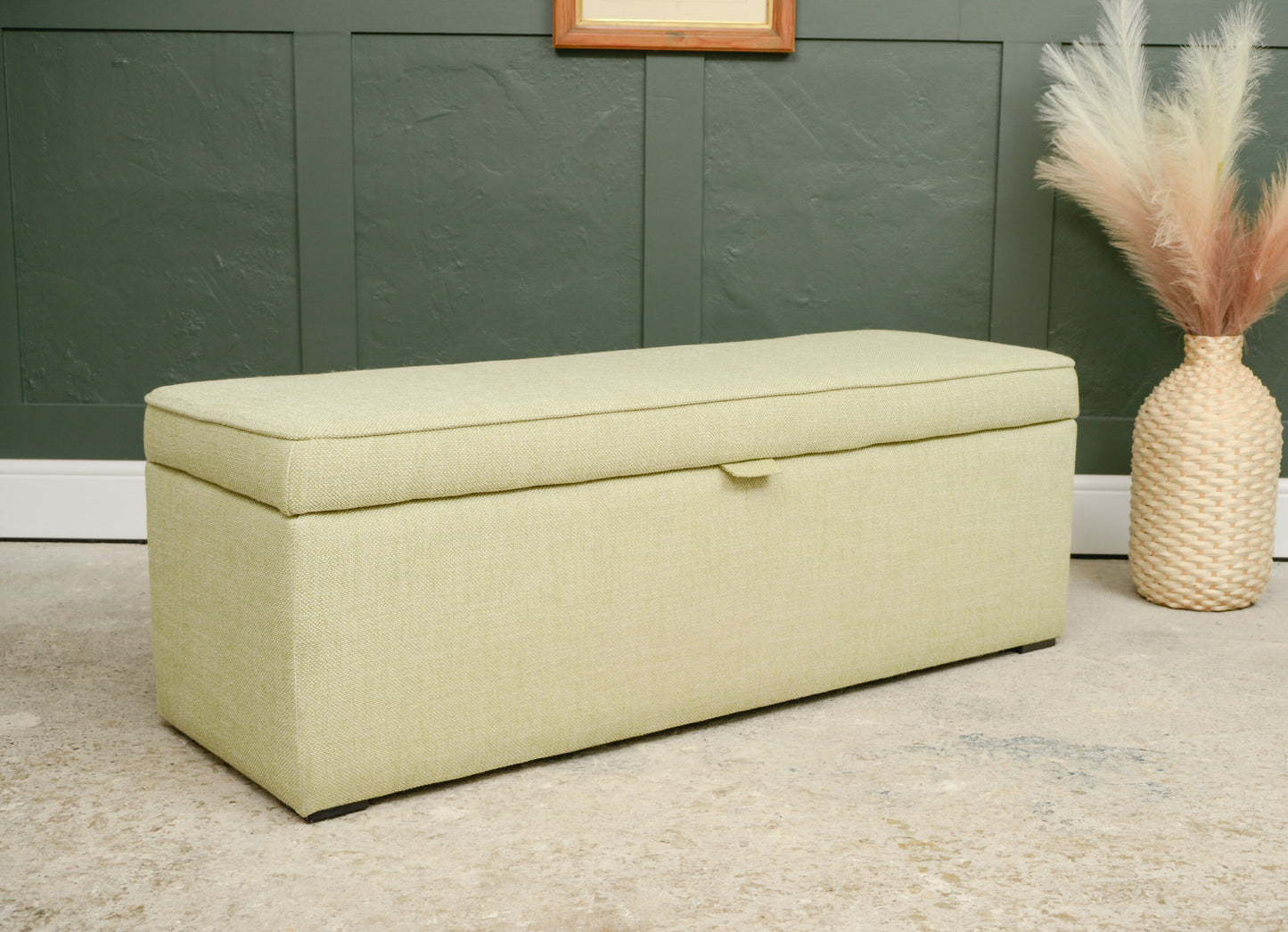 Green Upholstered Ottoman Bench Blanket Box By Sofa.com