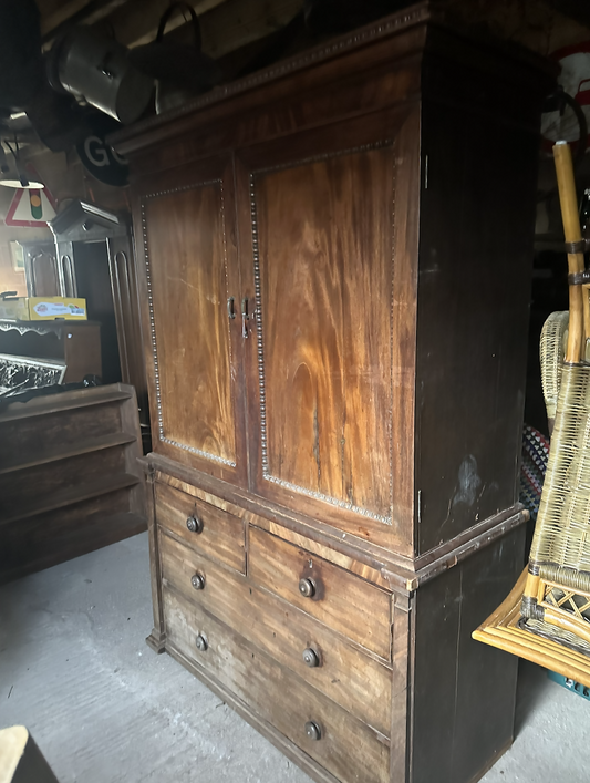 Large Gothic Linen Cabinet Cupboard