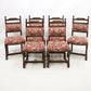 6 Old Charm Dining Chairs Tudor Brown Studded Upholstery FREE UK Delivery