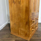 Waxed Solid Pine Two Door Wardrobe / Hall Cupboard