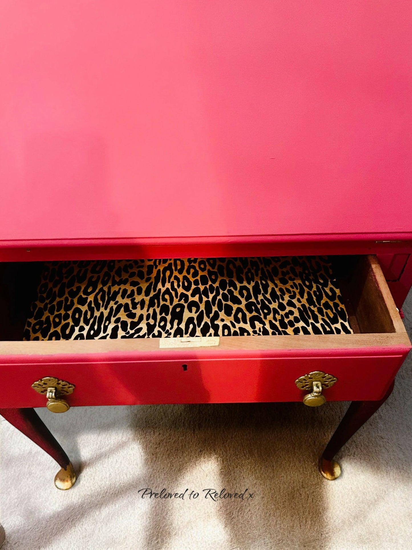 Vintage pink writing bureau