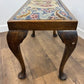 Vintage Oak Stool With Floral Tapestry Top