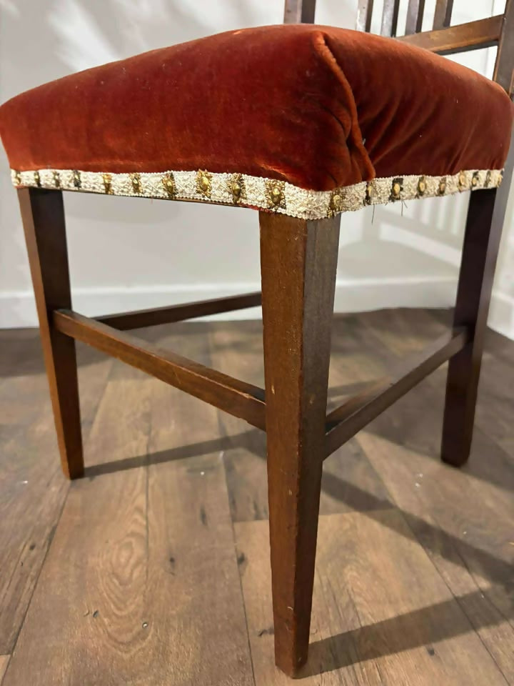 Edwardian Mahogany Upholstered Inlaid Chair