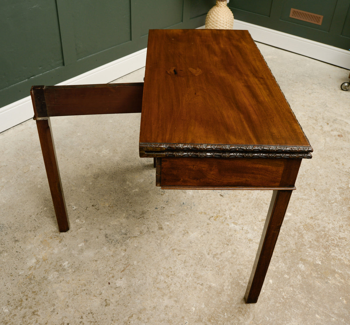 Antique Mahogany Fold Over Tea Table - Games Table - Console Table