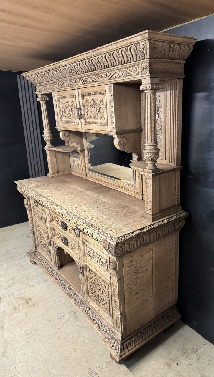 Handsome Carved Oak Sideboard