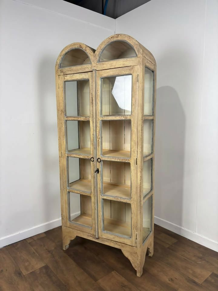 French Style Painted Dome Topped Display Cabinet