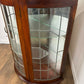 Vintage Mahogany Bow Fronted Display Cabinet with Leaded Glass