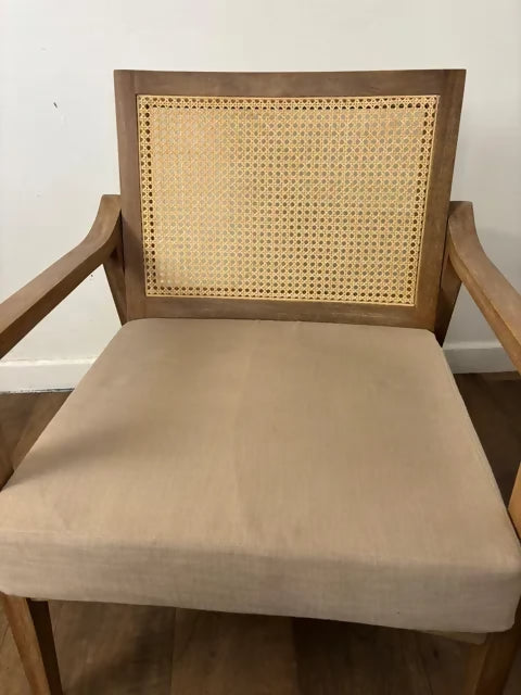 Pair Of Modern Armchairs With Bergere Panels