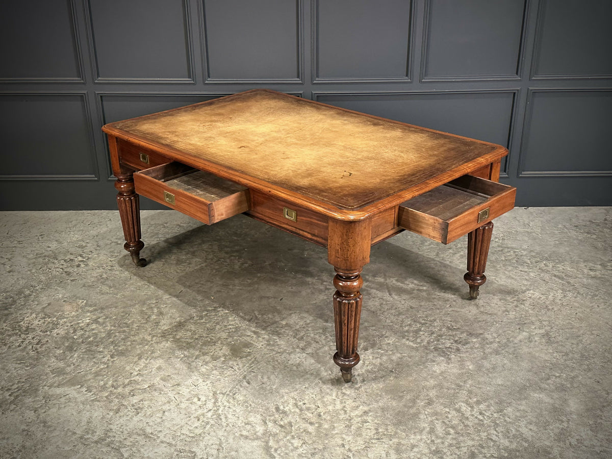 Large Victorian Mahogany Partners Writing Table