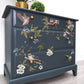 Vintage Stag Minstrel Chest of Drawers – Dark Grey with Botanical Bird Design