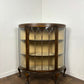 Vintage Walnut Bow Front Display Cabinet